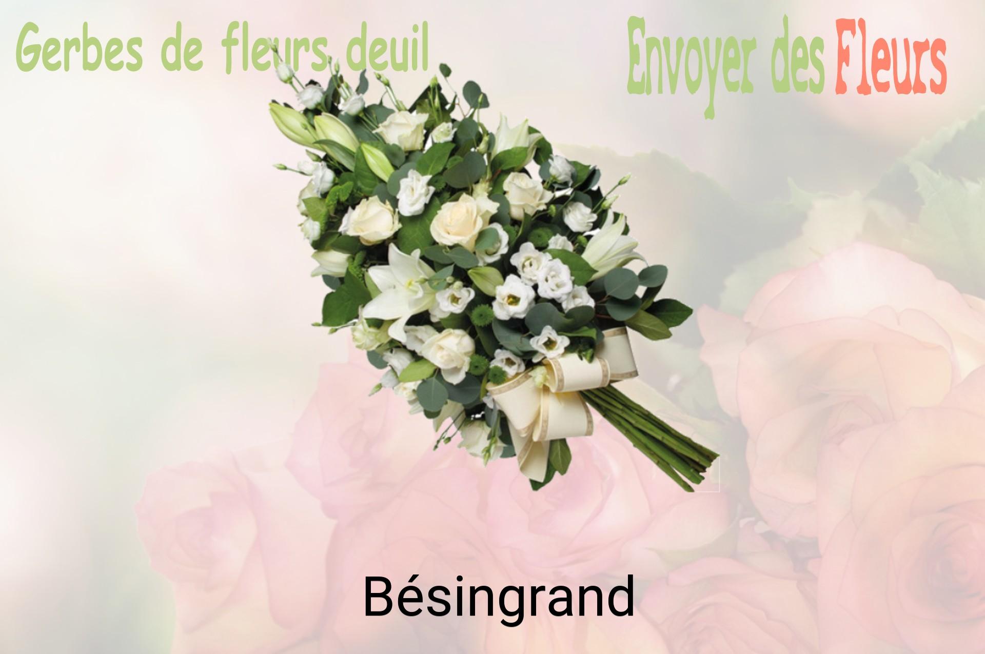 Gerbe de fleurs de deuil livrée à Bésingrand